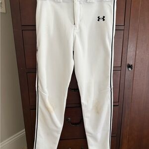 Under Armour White Baseball Pants YL (2 Pairs)